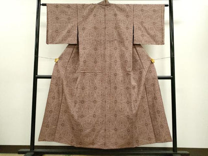 平和屋着物▽本塩沢 単衣 吉祥文 正絹 逸品 CAAV9493ze