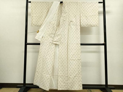 平和屋着物▽上質な紬 単衣 十字絣 ますいわ屋扱い 正絹 逸品 CAAV9495ze