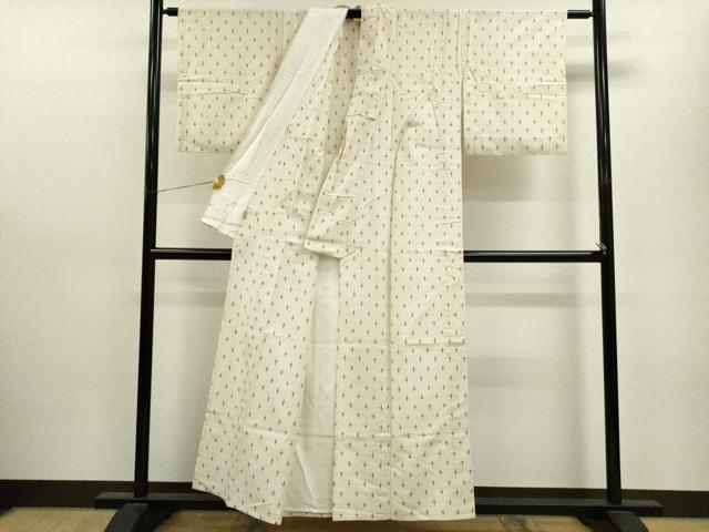 平和屋着物▽上質な紬 単衣 十字絣 ますいわ屋扱い 正絹 逸品 CAAV9495ze