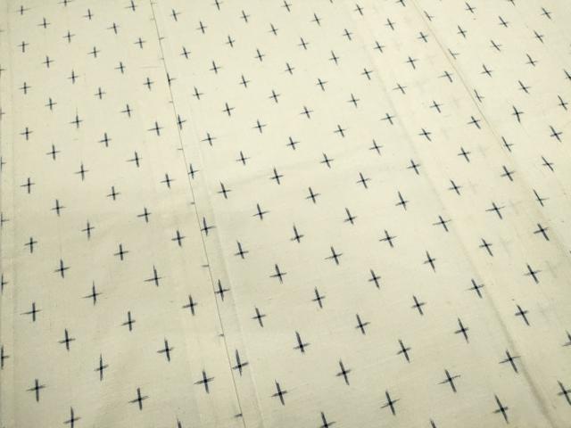 平和屋着物▽上質な紬 単衣 十字絣 ますいわ屋扱い 正絹 逸品 CAAV9495ze