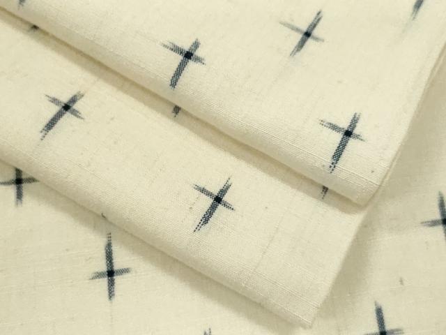 平和屋着物▽上質な紬 単衣 十字絣 ますいわ屋扱い 正絹 逸品 CAAV9495ze