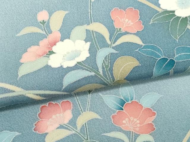 平和屋着物▽訪問着　単衣　友禅　作家物　枝花文　暈し染め　正絹　逸品　CAAV9496ze