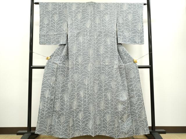 平和屋着物▽上質な小紋 単衣 芒 正絹 逸品 CAAV9499ze