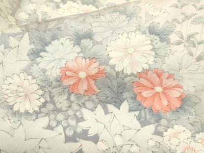 平和屋着物▽上質な小紋 単衣 枝花文 暈し染め 正絹 逸品 CAAV9500ze