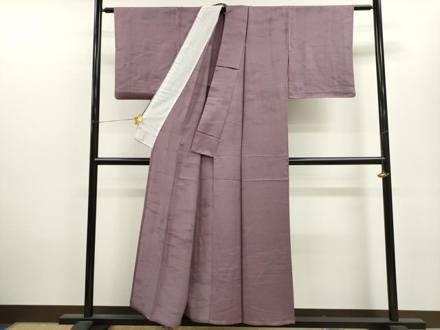 平和屋着物▽上質な色無地 単衣 霞吉祥地紋 鴇浅葱色 正絹 逸品 CAAV9506ze