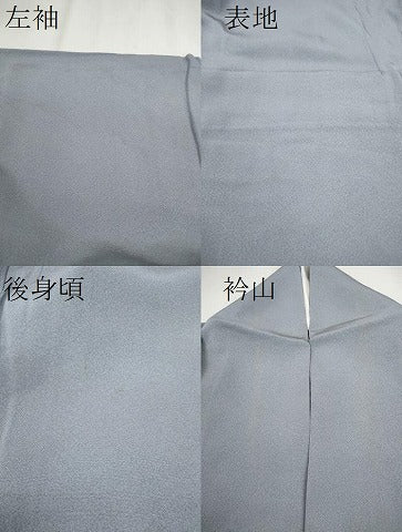 平和屋着物▽上質な色無地　単衣　桔梗鼠色　正絹　逸品　CAAV9508ze