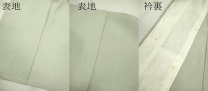 平和屋着物▽上質な色無地 単衣 山葵色 鬼しぼ縮緬 正絹 逸品 CAAV9510ze