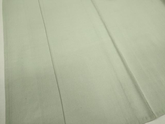 平和屋着物▽上質な色無地 単衣 山葵色 鬼しぼ縮緬 正絹 逸品 CAAV9510ze