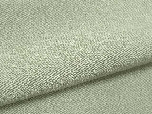 平和屋着物▽上質な色無地 単衣 山葵色 鬼しぼ縮緬 正絹 逸品 CAAV9510ze