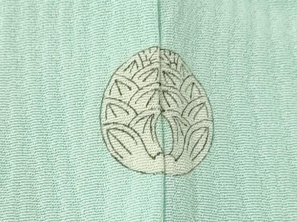 平和屋着物▽上質な色無地　単衣　伊と幸　裏葉柳色　正絹　逸品　CAAV9511ze