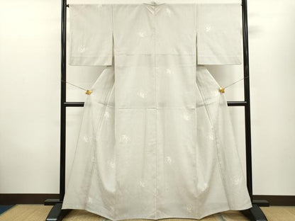 平和屋着物▽本塩沢 単衣 舞蝶文 正絹 逸品 CAAV9512ze