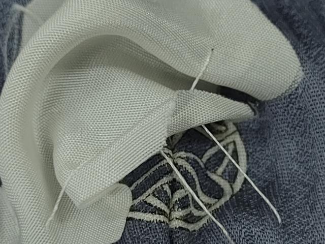 平和屋着物▽上質な色無地 単衣 杢目地紋 桔梗鼠色 正絹 逸品 未使用 CAAV9516ze