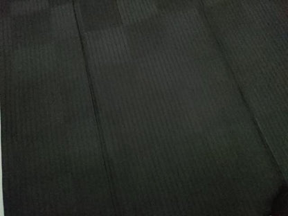 平和屋着物▽上質な小紋 単衣 縞市松文 黒地 さが美扱い 正絹 逸品 CAAV9518ze