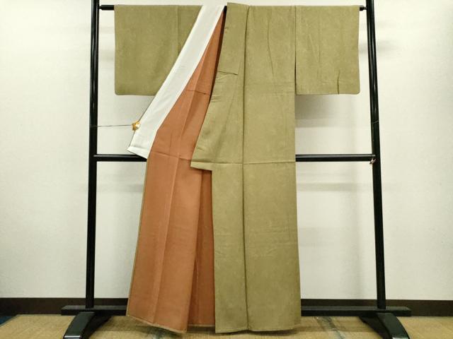 平和屋着物▽上質な小紋　単衣　墨流し文様　正絹　逸品　CAAV9519ze