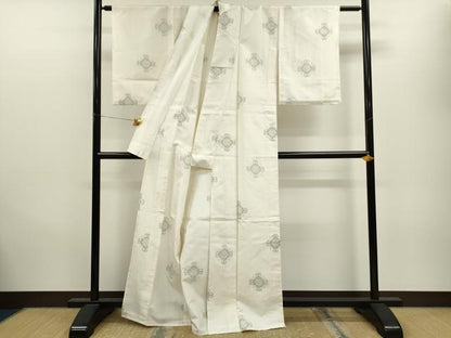 平和屋着物▽上質な紬 単衣 吉祥文 正絹 逸品 CAAV9524ze