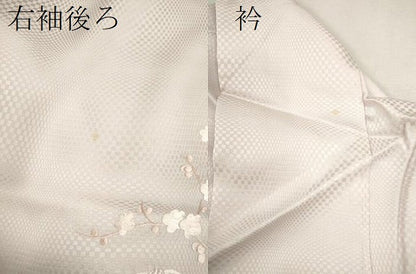 平和屋着物▽訪問着　単衣　総刺繍　笹枝花文　正絹　逸品　CAAV9525ze