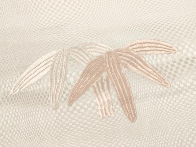 平和屋着物▽訪問着　単衣　総刺繍　笹枝花文　正絹　逸品　CAAV9525ze