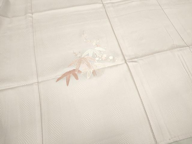 平和屋着物▽訪問着　単衣　総刺繍　笹枝花文　正絹　逸品　CAAV9525ze