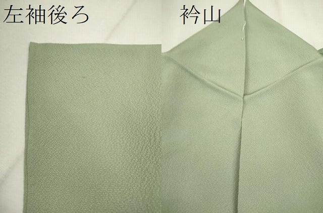 平和屋着物▽上質な色無地 単衣 柳染色 正絹 逸品 CAAV9526ze
