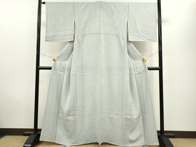 平和屋着物▽上質な色無地 単衣 立波地紋 秘色色 正絹 逸品 CAAV9528ze