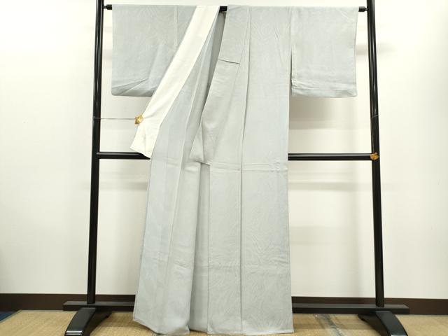 平和屋着物▽上質な色無地 単衣 立波地紋 秘色色 正絹 逸品 CAAV9528ze