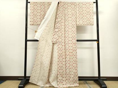 平和屋着物▽上質な紬 単衣 吉祥文 正絹 逸品 CAAV9533ze