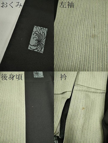 平和屋着物▽小紋 単衣 色紙乱菊間道 洗える着物 CAAV9535ze