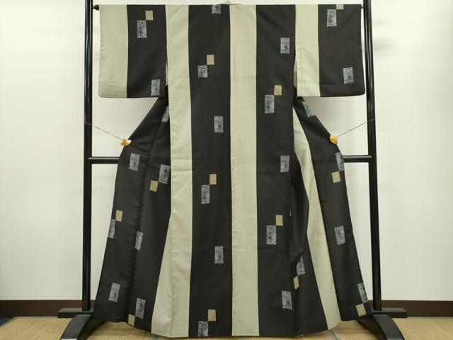 平和屋着物▽小紋 単衣 色紙乱菊間道 洗える着物 CAAV9535ze