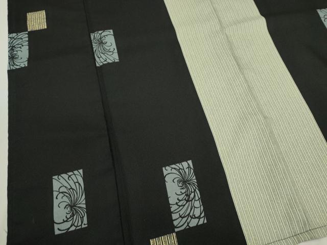 平和屋着物▽小紋 単衣 色紙乱菊間道 洗える着物 CAAV9535ze