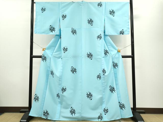 平和屋着物▽小紋　単衣　熊取　洗える着物　CAAV9540ze