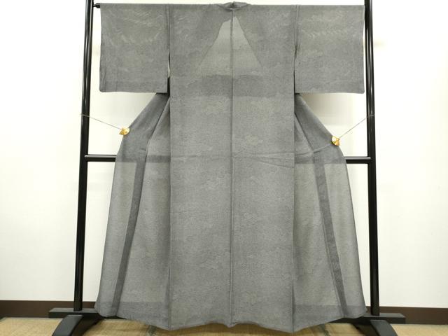 平和屋着物＊夏物 江戸小紋 絽 寄せ小紋柄 黒地 ますいわ屋扱い 正絹 逸品 CAAV9584ze