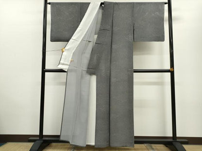 平和屋着物＊夏物 江戸小紋 絽 寄せ小紋柄 黒地 ますいわ屋扱い 正絹 逸品 CAAV9584ze
