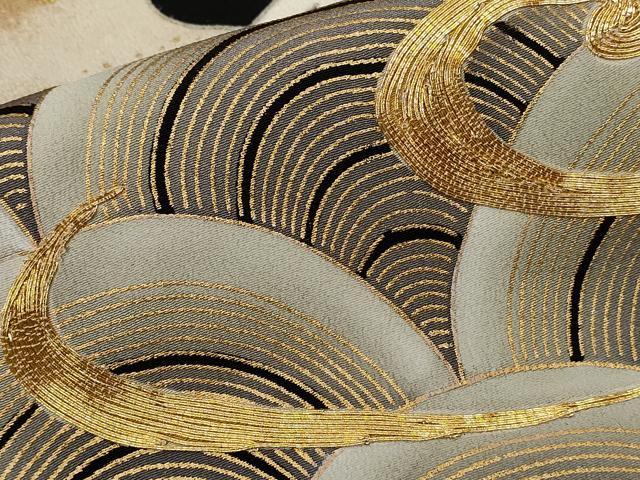 平和屋着物■豪華黒留袖　駒刺繍　青海波　立波文　金彩　正絹　逸品　CAAW0434ev