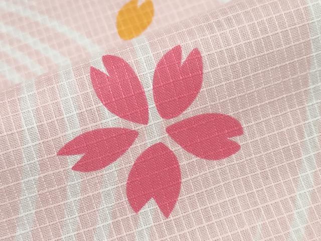 平和屋着物∴夏物 倖田來未 浴衣 綿紅梅 流水舞桜 綿 逸品 未使用 CAAW0812ng