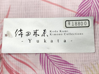 平和屋着物∴夏物　倖田來未　浴衣　綿紅梅　孔雀羽文　綿　逸品　未使用　CAAW0813ng