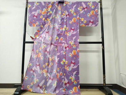 平和屋着物∴夏物 倖田來未 浴衣 綿紅梅 飴 ハイヒール ネックレス 逸品 未使用 CAAW0816ng