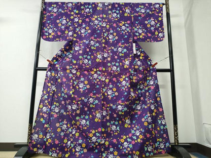 平和屋着物∴夏物 倖田來未 浴衣 綿紅梅 ハート 舞花文 綿 逸品 未使用 CAAW0817ng