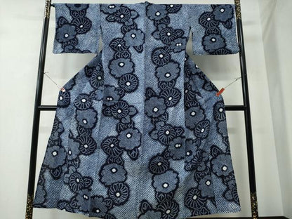 平和屋着物∴夏物 浴衣 有松鳴海絞り 舞菊文 綿 逸品 CAAW0837ng