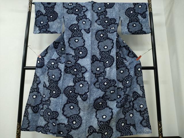 平和屋着物∴夏物 浴衣 有松鳴海絞り 舞菊文 綿 逸品 CAAW0837ng