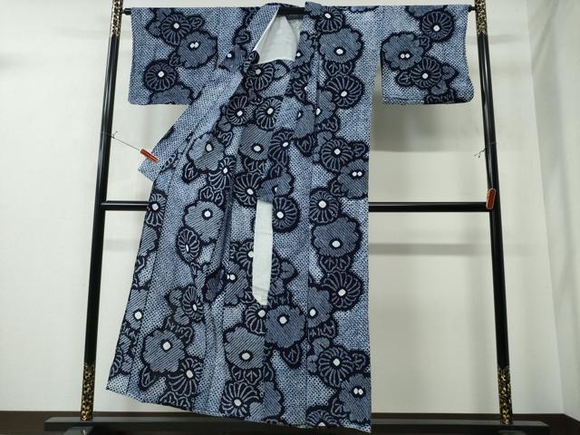 平和屋着物∴夏物 浴衣 有松鳴海絞り 舞菊文 綿 逸品 CAAW0837ng