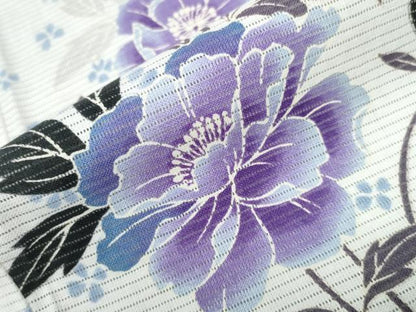 平和屋着物∴夏物 浴衣 綿絽 枝牡丹 綿 逸品 CAAW0840ng