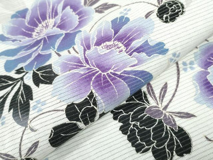 平和屋着物∴夏物 浴衣 綿絽 枝牡丹 綿 逸品 CAAW0840ng