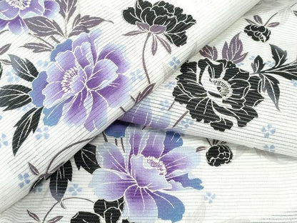 平和屋着物∴夏物 浴衣 綿絽 枝牡丹 綿 逸品 CAAW0840ng
