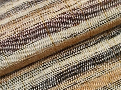 平和屋着物▽上質な紬 単衣 横段文 正絹 逸品 CAAW0841ng