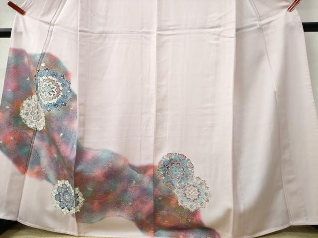 平和屋着物▽訪問着 単衣 道長正倉院花文 暈し染め 金銀彩 正絹 逸品 未使用 CAAW0842ng
