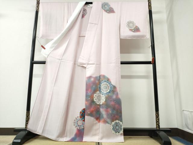 平和屋着物▽訪問着 単衣 道長正倉院花文 暈し染め 金銀彩 正絹 逸品 未使用 CAAW0842ng