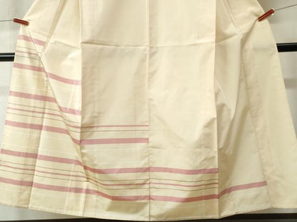 平和屋着物▽訪問着 単衣 紬地 横段文 正絹 逸品 CAAW0848ng