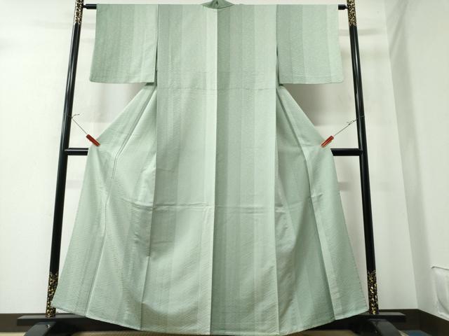 平和屋着物▽小紋 単衣 間道 紗綾形地紋 三越扱い 洗える着物 CAAW0849ng