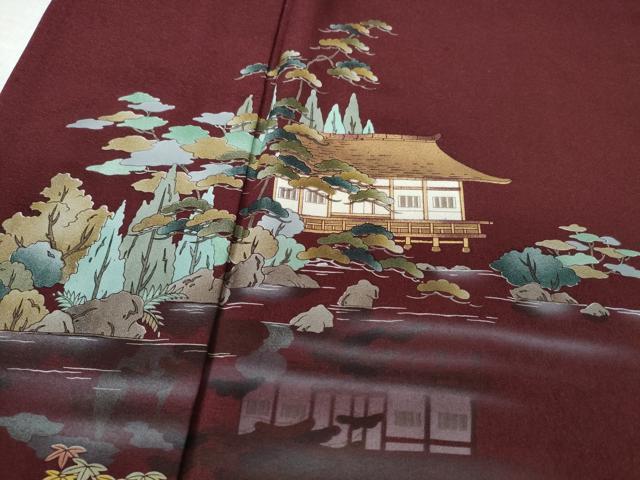 平和屋着物▽訪問着　単衣　名所風景文　金彩　正絹　逸品　CAAW0850ng