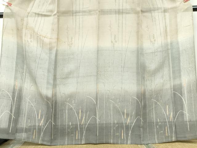 平和屋着物＊夏物 訪問着 絽紬地 手描き 水辺風景文 正絹 逸品 CAAW0885ng